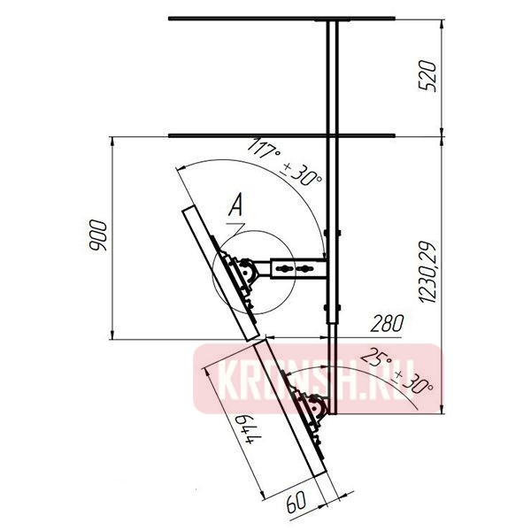Потолочный кронштейн ARTKRON Duplex KL-50