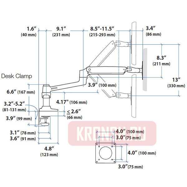 Кронштейн для двух мониторов Ergotron 45-245-026