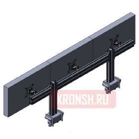 Кронштейн для трёх мониторов ARTKRON 310ST Dual (серебристый) 