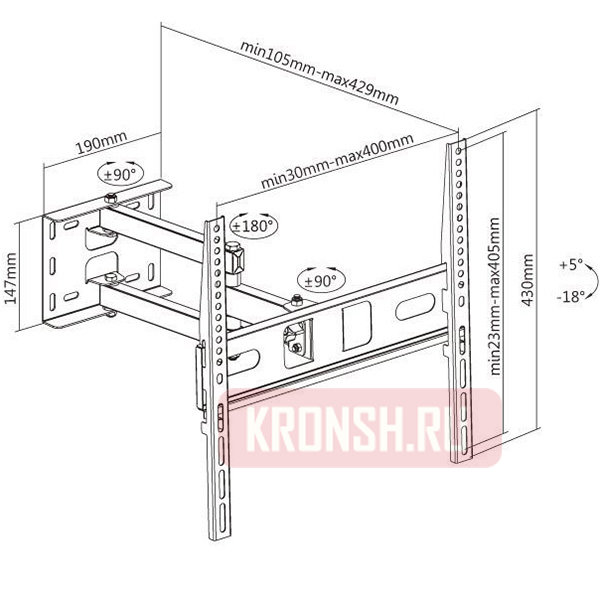 Кронштейн для телевизора iTECHmount PTRB-4ES