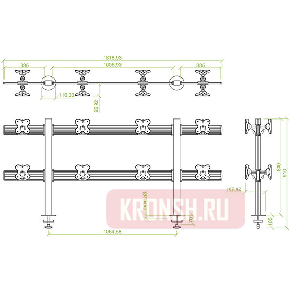 Кронштейн для мониторов ErgoFount TBBS-1600G