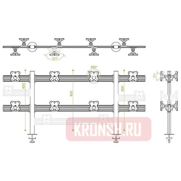 Кронштейн для мониторов ErgoFount TBBS-1600G