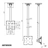 Кронштейн ARTKRON​ DNT-20 (600-1000 мм, белый, с фланцем)  
