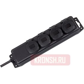 Удлинитель Brennenstuhl (4 розетки, 2 м, чёрный), 1159960