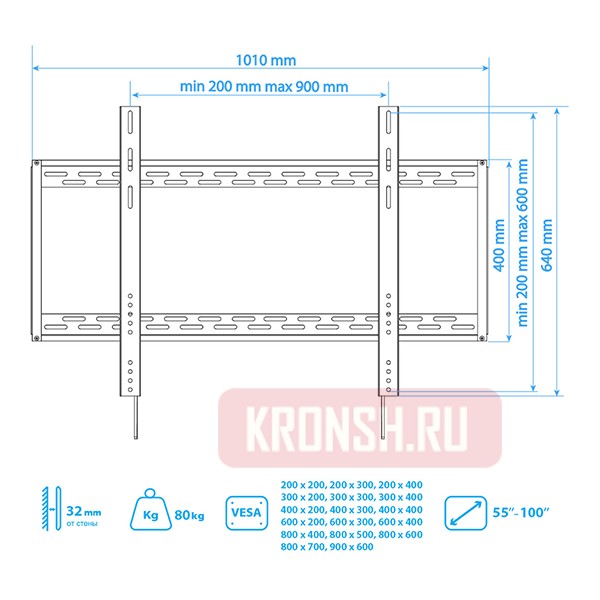 Кронштейн для телевизора Arm-Media PT-100