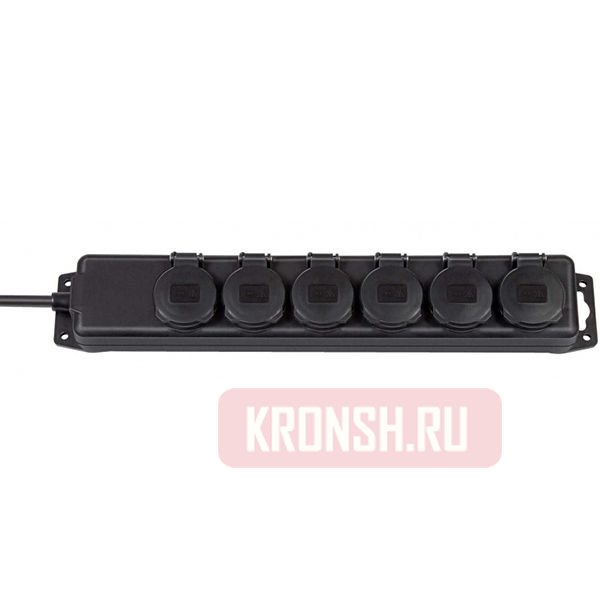 Удлинитель Brennenstuhl (6 розеток, 2 м, чёрный), 1159970