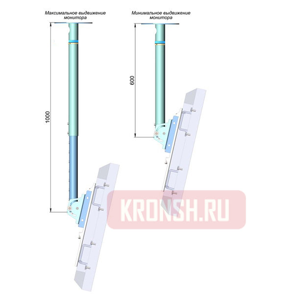 Кронштейн ARTKRON​ P1-30 (600-1000 мм, белый) 