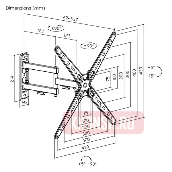 Кронштейн для телевизора iTECHmount LCDN743