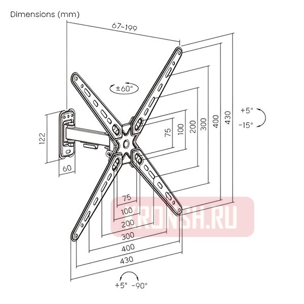 Кронштейн для телевизора iTECHmount LCDN741