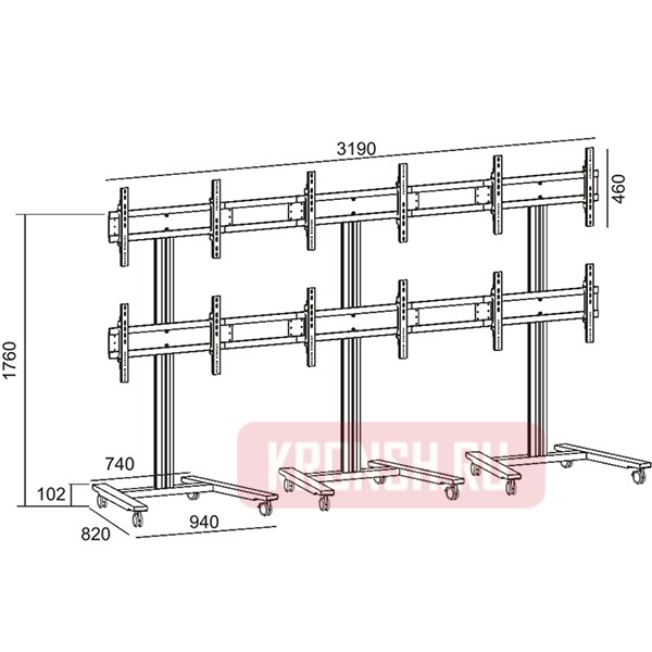 Стойка для видеостены 2MVESA Panorama 600