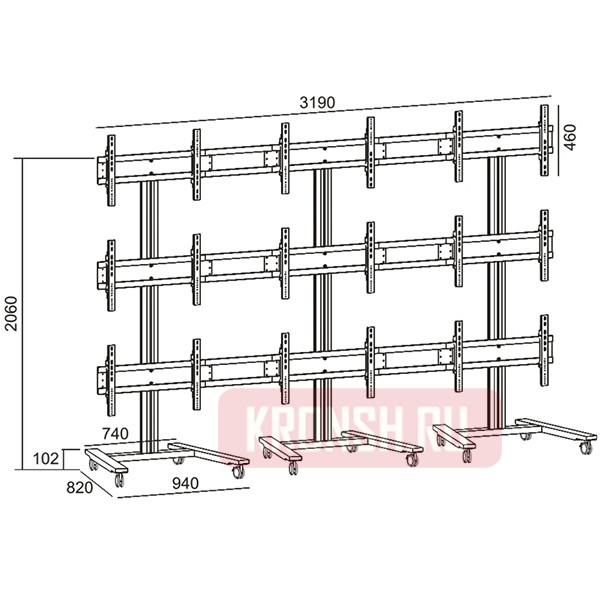 Стойка для видеостены 2MVESA Panorama 900