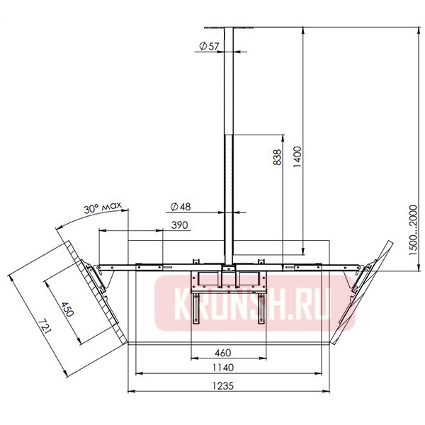 Потолочный кронштейн ARTKRON Quadro B55