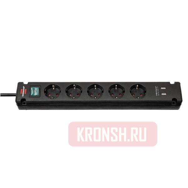 Удлинитель Brennenstuhl (5 розеток, 3 м, чёрный), 1150660315