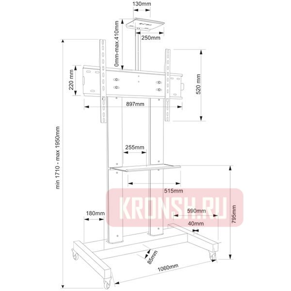 Мобильный стенд Electriclight МСТ-3-Г-П (чёрная)