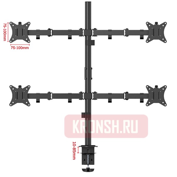 Кронштейн для 4 мониторов Uniteki FMT74B