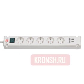 Удлинитель Brennenstuhl (5 розеток, 3 м, белый), 1150660325