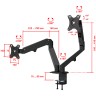 Кронштейн для двух мониторов Uniteki FMGT82B (чёрный)