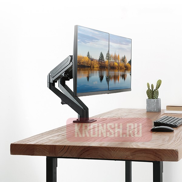 Кронштейн для двух мониторов Uniteki FMGT82B (чёрный)