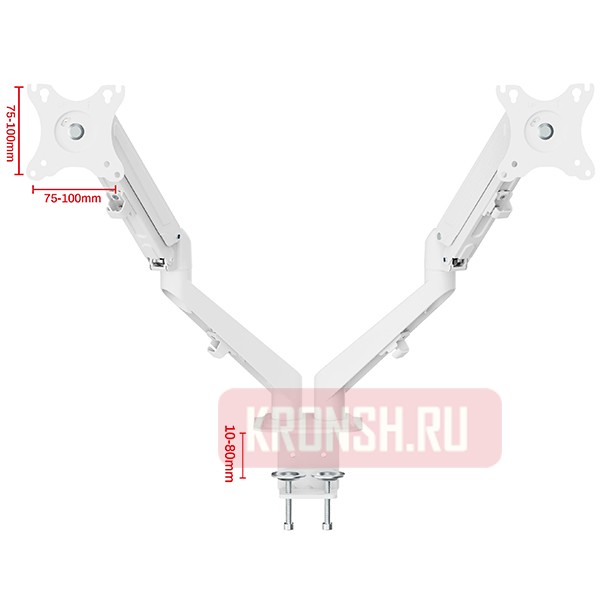 Кронштейн для двух мониторов Uniteki FMGT82W (белый)