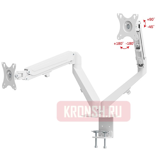 Кронштейн для двух мониторов Uniteki FMGT82W (белый)
