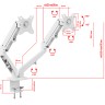 Кронштейн для двух мониторов Uniteki FMGT82W (белый)