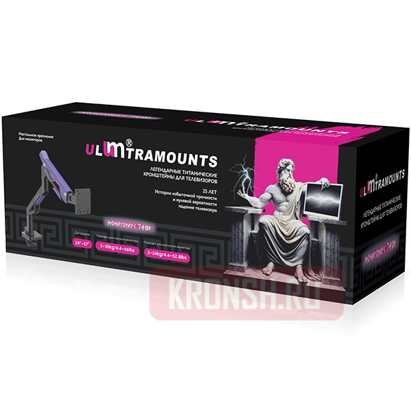 Кронштейн для монитора Ultramounts UM741BP (чёрный)    