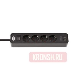 Удлинитель Brennenstuhl (4 розетки, 1,5 м, чёрный), 1153240006