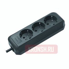 Удлинитель Brennenstuhl (3 розетки, 1.5 м, чёрный), 1158620015