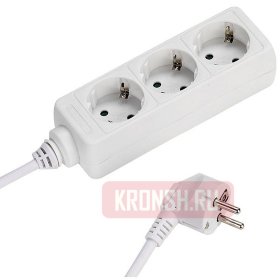 Удлинитель Vivanco (3 розетки, 1,4 м, белый), 27013