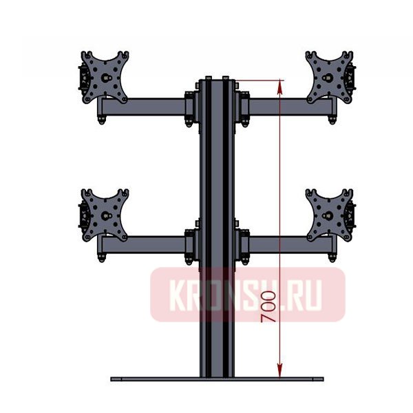 Кронштейн для 4-х мониторов ARTKRON 420P (чёрный) 