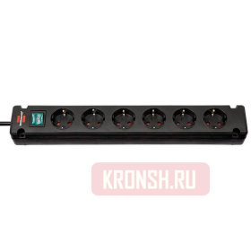 Сетевой удлинитель Brennenstuhl (6 розеток, 3 м, чёрный) 1150650316