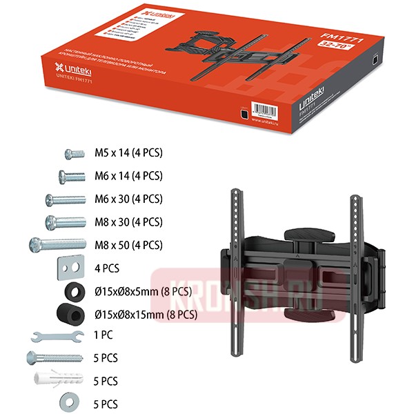 Кронштейн для телевизора Uniteki FM1771B (черный)