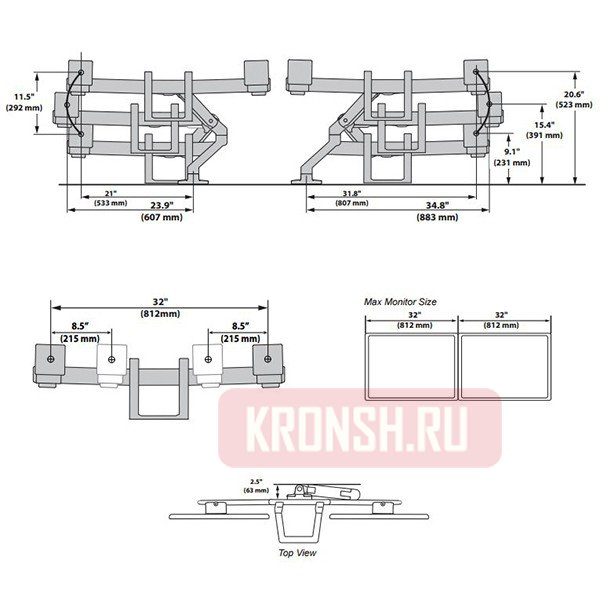 Кронштейн для двух мониторов Ergotron 45-476-216 