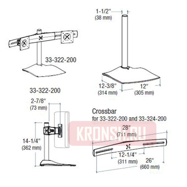 Ergotron DS100 Dual-Monitor Desk Stand (33-322-200)