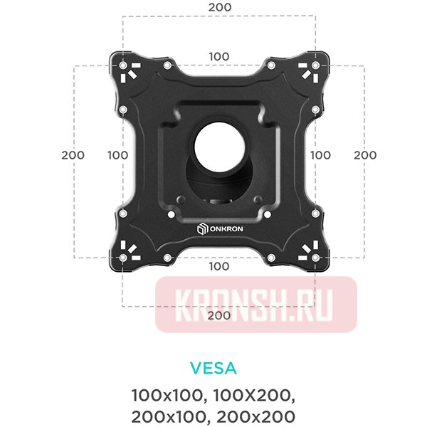 Кронштейн для телевизора Onkron Basic M4S (чёрный)