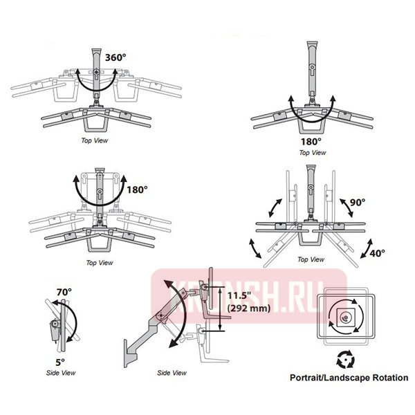 Кронштейн для двух мониторов Ergotron 45-479-216