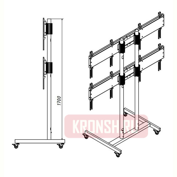 Стенд на 4 телевизора ARTKRON PMW65-M-4X
