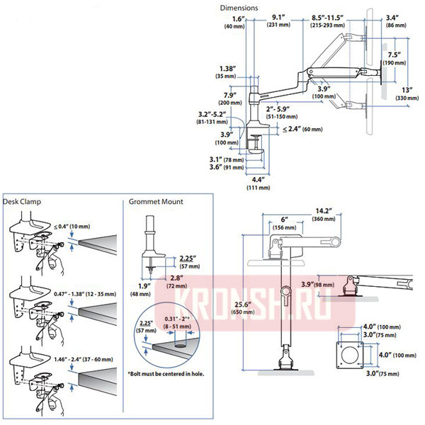 Кронштейн для монитора Ergotron 45-241-224