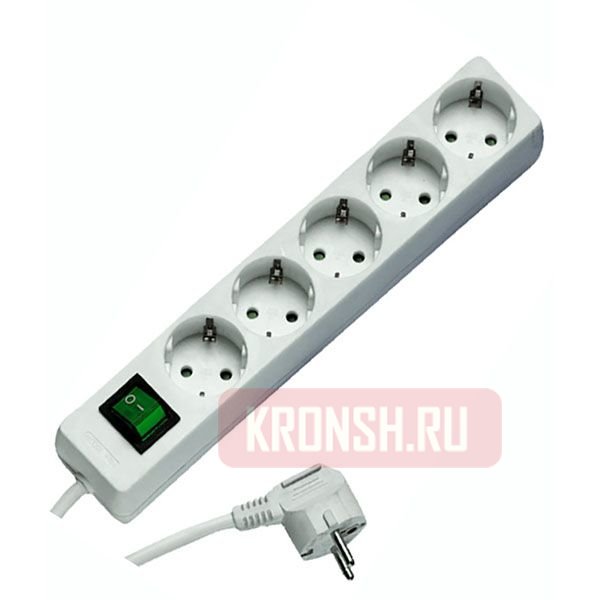 Удлинитель Vivanco (5 розеток, 1,4 м, белый), 27016