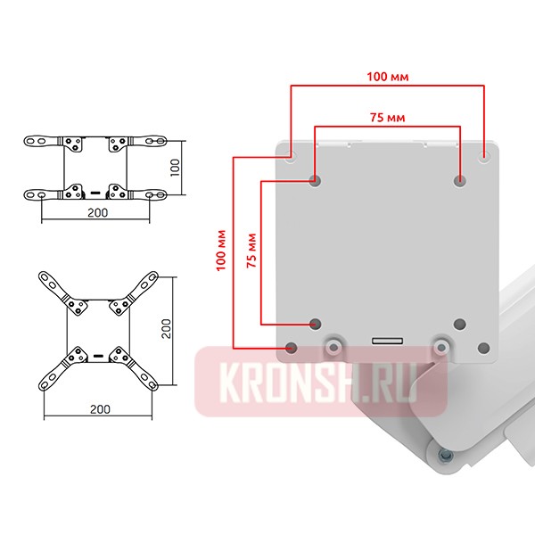 Кронштейн для монитора Uniteki FMGT201WRD