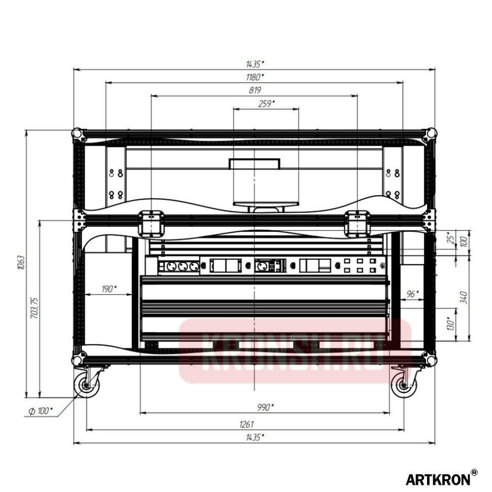Кофр транспортировочный ARTKRON BOX 143-57-100