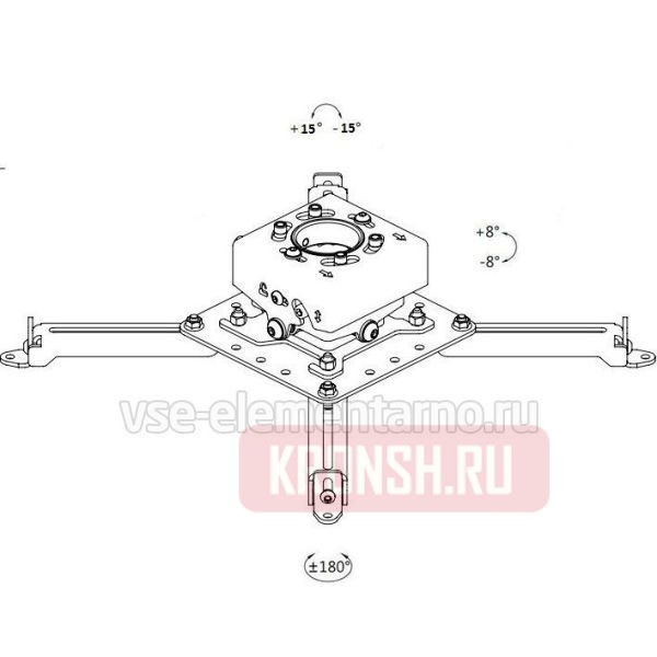 Кронштейн для проектора Wize Pro PRG68F-B (180-240 см, чёрный) 
