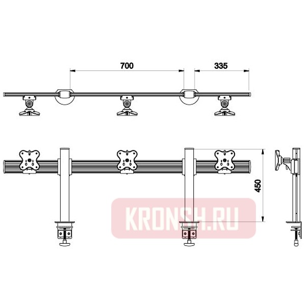 кронштейн для мониторов EGC EGTB-4513