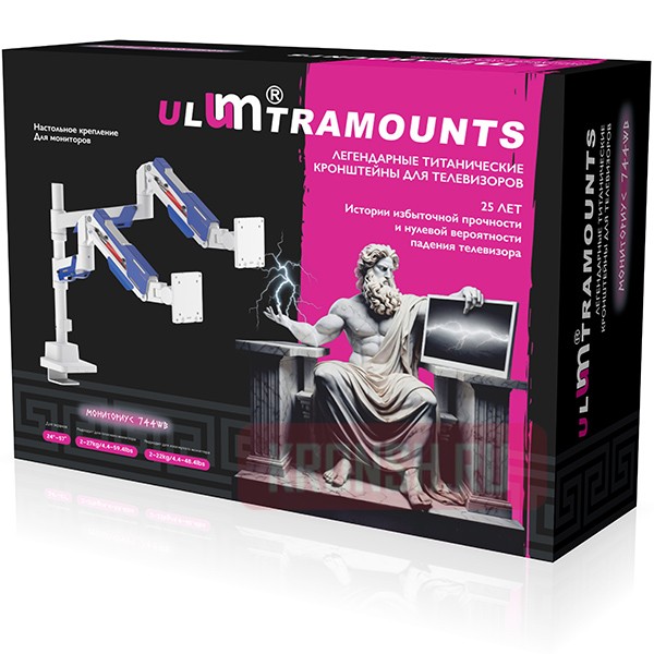 Кронштейн для мониторов Ultramounts UM744WB (белый)