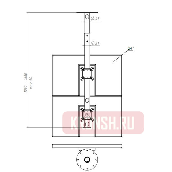 Потолочный кронштейн ARTKRON Duplex 1528