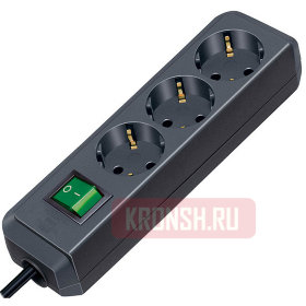 Сетевой удлинитель Brennenstuhl (3 розетки, 5 м, чёрный), 1152900