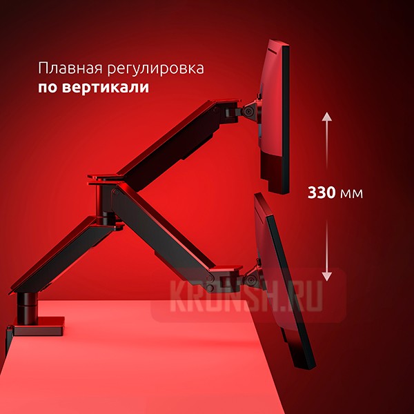 Кронштейн для двух мониторов Uniteki FMGT102RDR