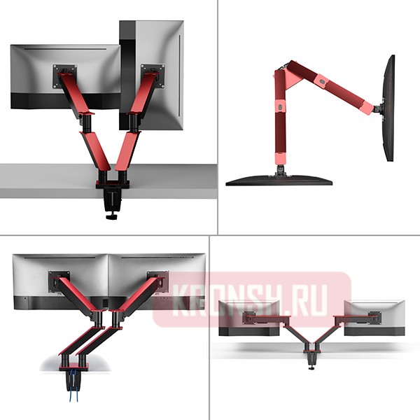 Кронштейн для двух мониторов Uniteki FMGT102RDR