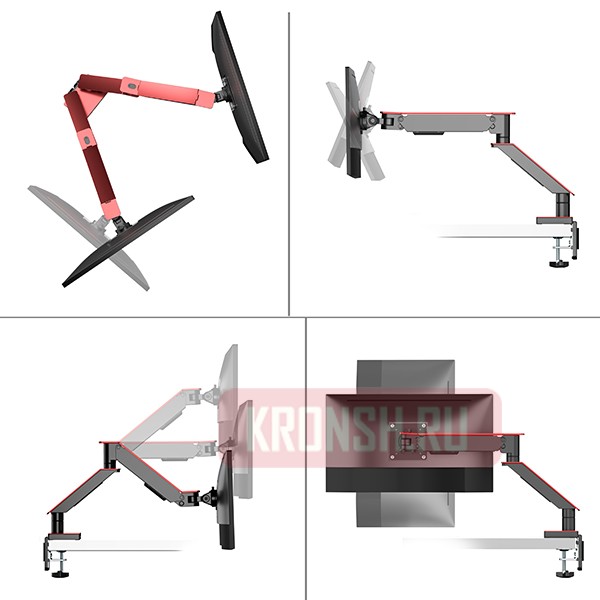 Кронштейн для двух мониторов Uniteki FMGT102RDR