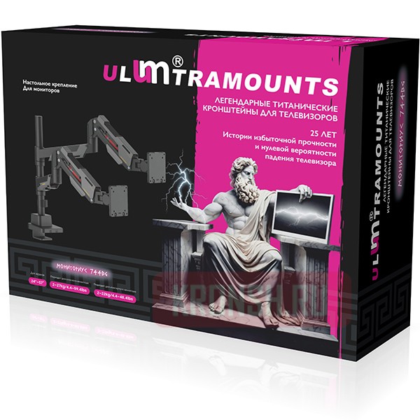 Кронштейн для мониторов Ultramounts UM744BG (чёрный)